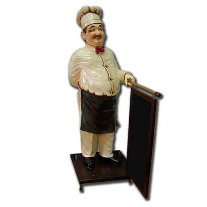 Restoran İçin Günün Menüsünü Tutan Aşçı Heykeli ürün görseli 1