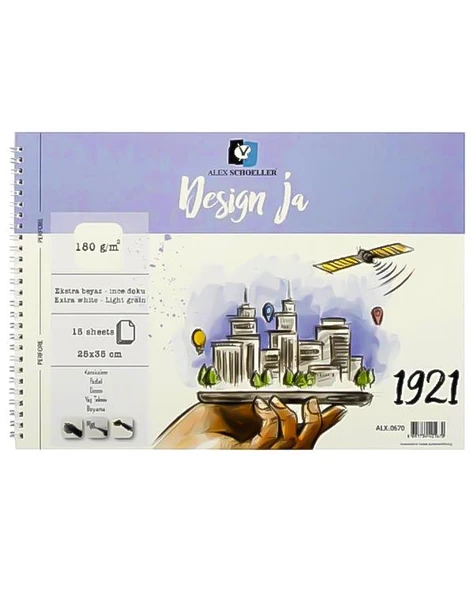 Alex Schoeller Design Ja Teknik Çizim Defteri 25x35 ALX0670 ürün görseli 1