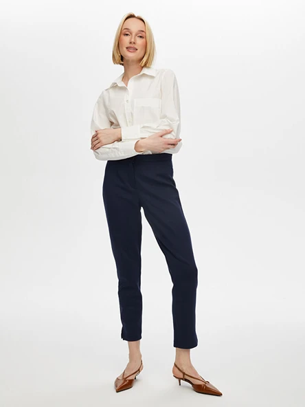 Faik Sönmez Kadın Slim Fit Örme Pantolon 25YB00053-1 ürün görseli 1