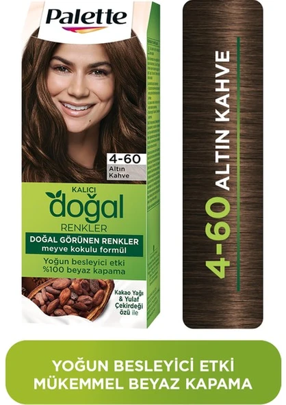 Palette Kalıcı Doğal Renkler Saç Boyası 4-60 Altın Kahve ürün görseli 1