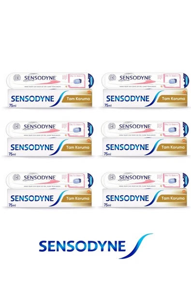 Sensodyne Tam Koruma Diş Macunu 75 ml + Yumuşak Diş Fırçası x 6 Adet ürün görseli 1