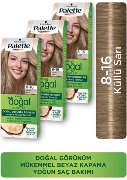 Palette Kalıcı Doğal Renkler Saç Boyası 8-16 Küllü Sarı X 3 Adet ürün görseli 1