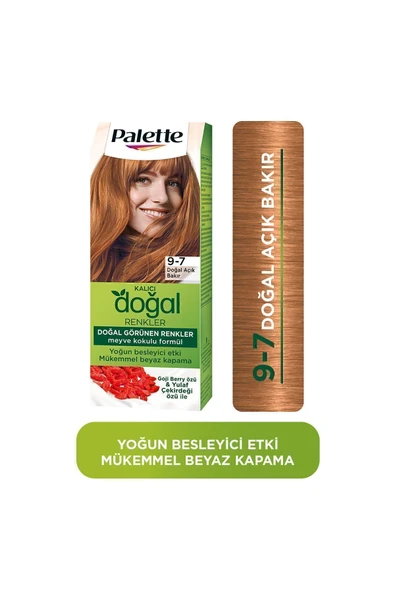 Palette Kalıcı Doğal Renkler Saç Boyası 9-7 Doğal Açık Bakır ürün görseli 1