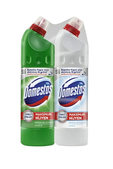 Domestos Çamaşır Suyu Dağ Esintisi 750 ml x1 + Kar Beyazı 750 ml x1 ürün görseli 1