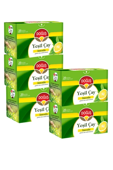 Doğuş YEŞİLÇAY LİMONLU 20 SÜZEN POŞET (30 gr), 5 ADET ürün görseli 1
