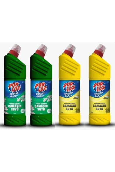 Porçöz Yoğun Kıvamlı Çamaşır Suyu Bahar Tazeliği Yaz Yağmuru 750 ml 4'lü Set ürün görseli 1