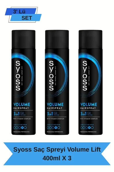 Saç Spreyi Volume Lift 400 ml - 3 Adet - Hacim Artırıcı ürün görseli 1