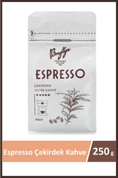 Brezilya Kuru Kahveci Atilla Pak Espresso Çekirdek Kahve 250 gr ürün görseli 1