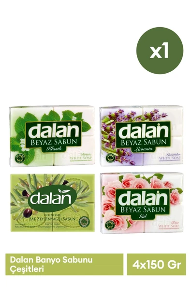 Dalan Banyo Sabunu 4 x 150 Gr( Gül + Lavanta + Zeytinyağlı + Klasik ) ürün görseli 1
