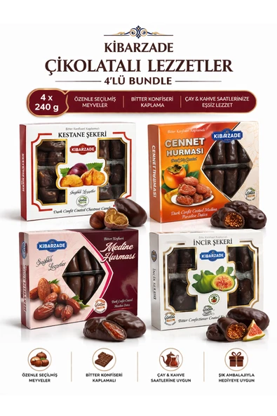 Kibarzade Çikolatalı Lezzetler 240 gr 4'lü Karışık Paket ürün görseli 1