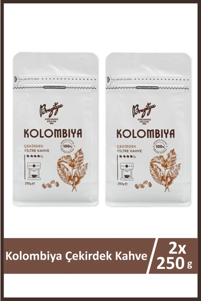 Brezilya Kuru Kahveci Atilla Pak Kolombiya Çekirdek Kahve 250 gr x 2 Adet ürün görseli 1