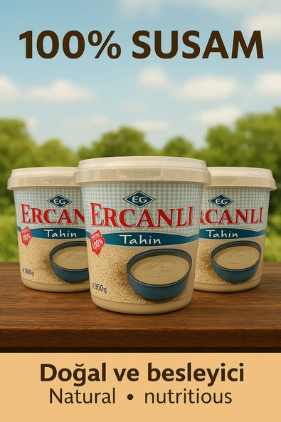 Ercanlı Meşhur Denizli Kale Tahini 950 gr X 3 Adet (%100 SUSAM) ürün görseli 1