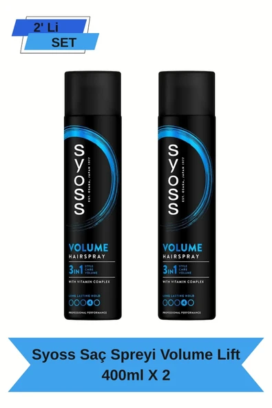 Syoss Saç Spreyi Volume Lift 400 ml - 2 Adet - Hacim ve Uzun Süreli Tutuş ürün görseli 1