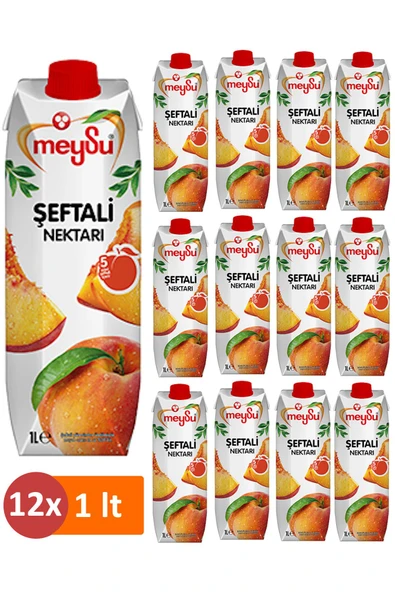 Meysu Şeftali Nektarı 1 Lt X 12 Adet ürün görseli 1