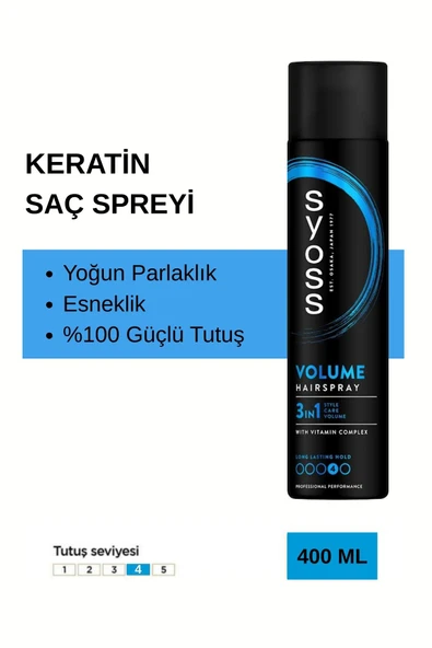 Syoss Saç Spreyi Volume Lift 400 ml - Etkili Hacim ve Şekillendirme ürün görseli 1