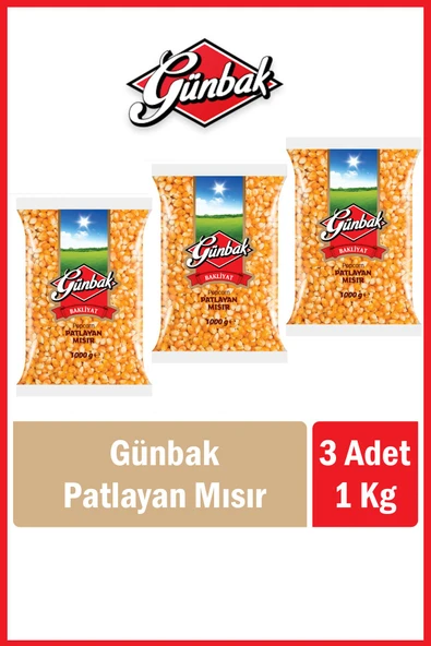 Günbak Patlayan Mısır 1 Kg x 3 Adet ürün görseli 1