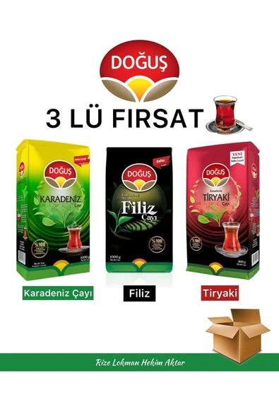 Doğuş Çay | Karadeniz Çayı , Filiz Çayı , Tiryaki Çayı (3kg) ürün görseli 1