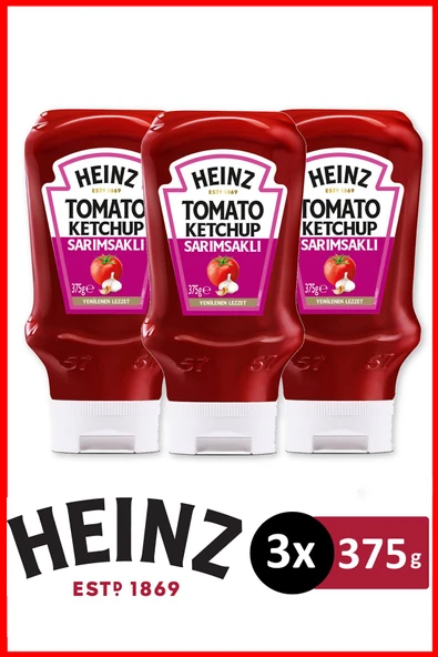 Heinz Sarımsaklı Ketçap 375 gr x 3 Adet ürün görseli 1
