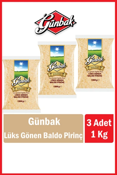 Günbak Lüks Gönen Baldo Pirinç 1 Kg x 3 Adet ürün görseli 1
