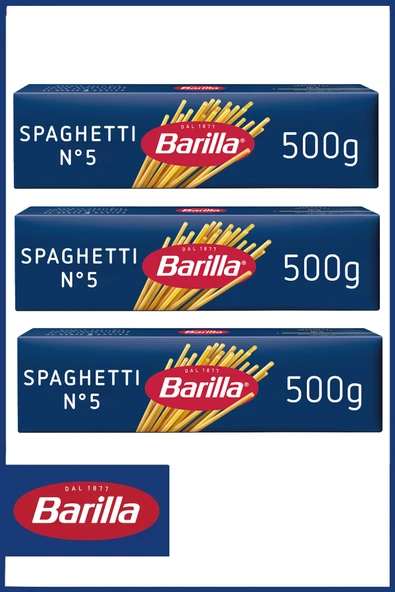 Barilla Spagetti (SPAGHETTİ) Makarna No:5 500 gr X 3 Adet ürün görseli 1