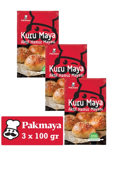 Pakmaya Aktif Kuru Hamur Mayası 100 gr x 3 Adet ürün görseli 1