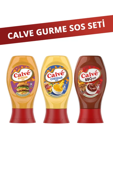 Calve BBQ Sos 290g + Cheddar Sos 240g + Burger Sos 245g ürün görseli 1