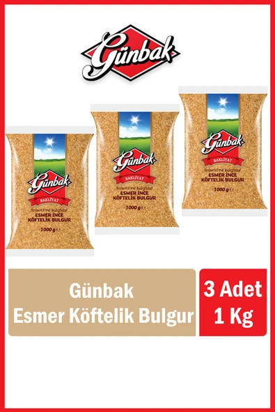 Günbak Esmer İnce Köftelik Bulgur 1 Kg x 3 Adet ürün görseli 1