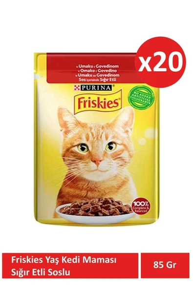 Friskies Sığır Etli Kedi Yaş Maması 85 gr x 20 Adet ürün görseli 1