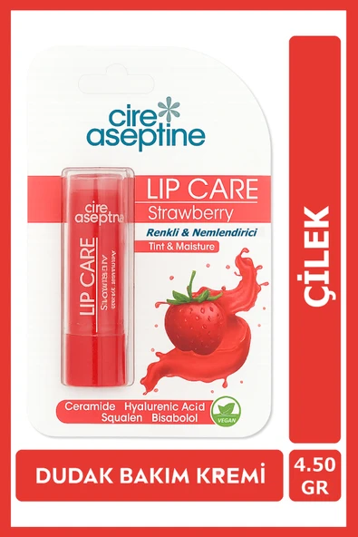 Cire Aseptine Lip Care Strawberry (Çilek) Renkli Dudak Nemlendirici 4,5 G ürün görseli 1