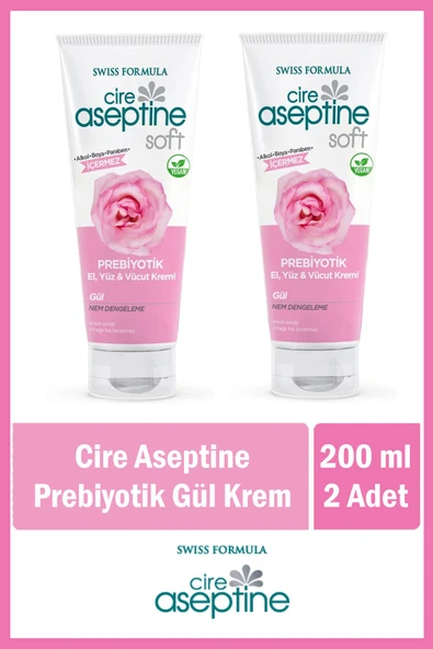 Cire Aseptine El, Yüz ve Vücut Kremi 200 ml Prebiyotik Gül x 2 Adet ürün görseli 1