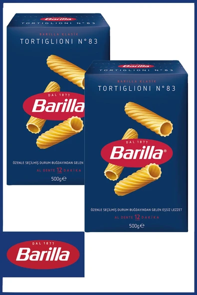 Barilla Tortiglioni (Kalın Kesme) Makarna 500 gr X 2 adet ürün görseli 1