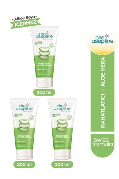 Cire Aseptine Soft Prebiyotik Aloe Vera El,Yüz ve Vücut Kremi 200 Ml 3 Adet ürün görseli 1