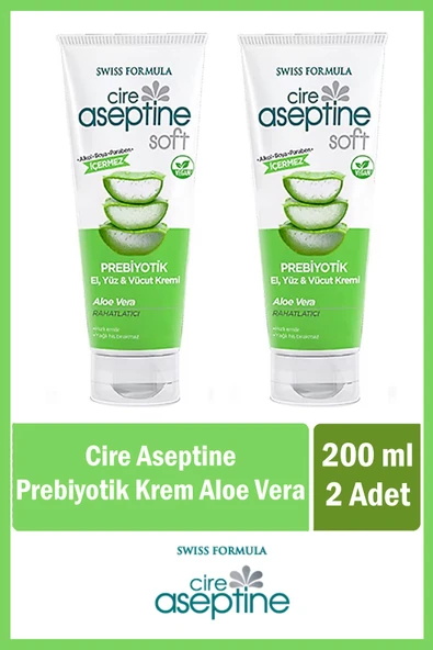 Cire Aseptine El, Yüz ve Vücut Kremi 200 ml Prebiyotik Aloe Vera x 2 Adet ürün görseli 1
