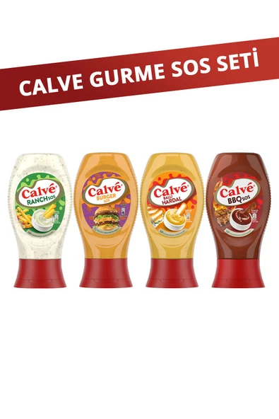 Calve Sos Paketi Ranch Sos + Ballı Hardal + Burger Sos + BBQ Sos ürün görseli 1