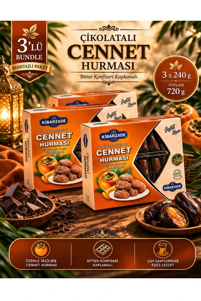Kibarzade Çikolatalı Cennet Hurması 240 gr x 3 Adet ürün görseli 1