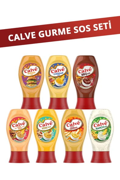 Calve Sos Paketi Ranch Sos + Burger Sos + Cheddar + Ballı Hardal + Bbq + Peri Peri Sos + Köri Sos ürün görseli 1