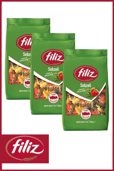 Filiz Sebzeli Burgu Makarna 350 Gr. X 3 Adet ürün görseli 1