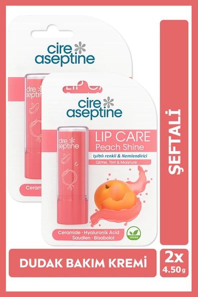 Cire Aseptine Lip Care Peach (Şeftali) Renkli Dudak Nemlendirici 4,5 G x 2 Adet ürün görseli 1