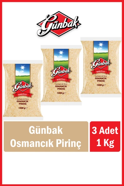 Günbak Osmancık Pirinç 1 Kg x 3 Adet ürün görseli 1