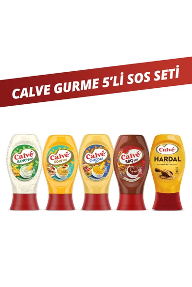Calve Ranch Sos 245 gr Köri Sos 260 gr Cheddar Sos 240 gr Bbq Sos 290 gr Hardal 250 gr ürün görseli 1