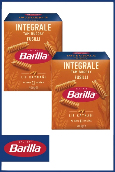 Barilla Tam Buğday Burgu Makarna (Integrale Fusilli) 400 gr x 2 Adet ürün görseli 1