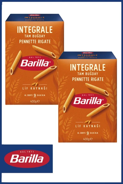 Barilla Tam Buğday Kalem Makarna (Integrale Pennette Rigate) 400 gr x 2 Adet ürün görseli 1