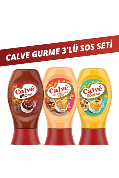 Calve Acı Peri Peri Sos Hafif Orta Acı 245 G Barbekü Sos 290 G Köri Sos 260 G ürün görseli 1
