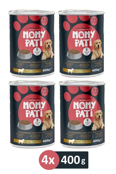 Momy Pati Etli Konserve Köpek Maması 400 gr x 4 Adet (Yetişkin Köpekler İçin) ürün görseli 1