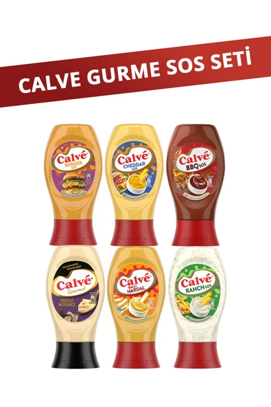 Calve Ranch Sos + Burger Sos + Trüflü Mayonez + Cheddar Sos + Ballı Hardal + BBQ Sos ürün görseli 1
