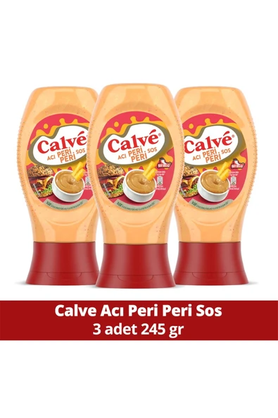 Calve Sos Acı Peri Peri Hafif Orta Acı 245 G X3 Adet ürün görseli 1