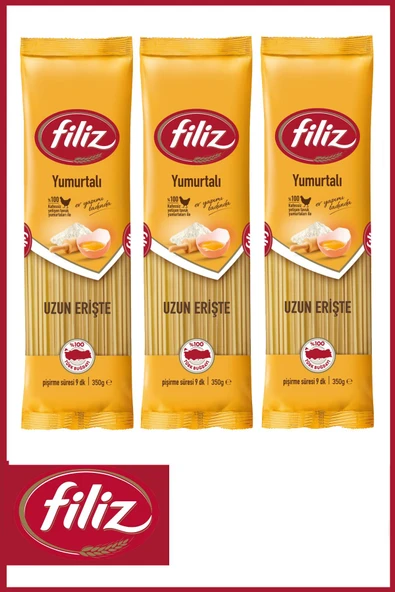 Filiz Yumurtalı Uzun Erişte 350 gr X 3 Adet ürün görseli 1