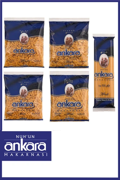 Makarna Sepeti 500 gr x 5 Adet (Spagetti, İnce Uzun, Fiyonk, Burgu, Erişte) ürün görseli 1