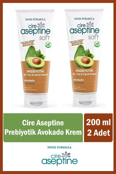 Cire Aseptine El, Yüz ve Vücut Kremi 200 ml Prebiyotik Avokado x 2 Adet ürün görseli 1