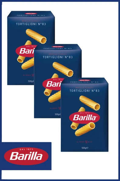 Barilla Tortigloni Kalın Kesme Makarna 500 Gr 3'lü Set ürün görseli 1